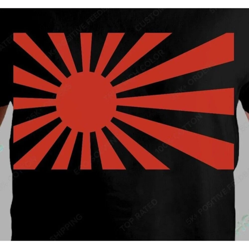 Rising Sun T-Shirt Men's Tee JDM Racing Original Red Graphic Black Shirt - Picture 2 of 2